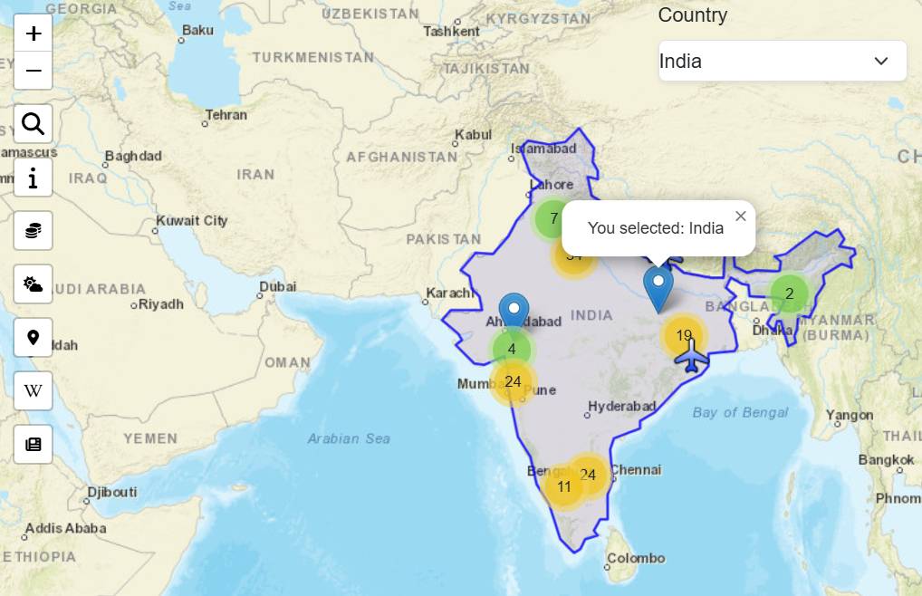 Screenshot of Gazetteer project